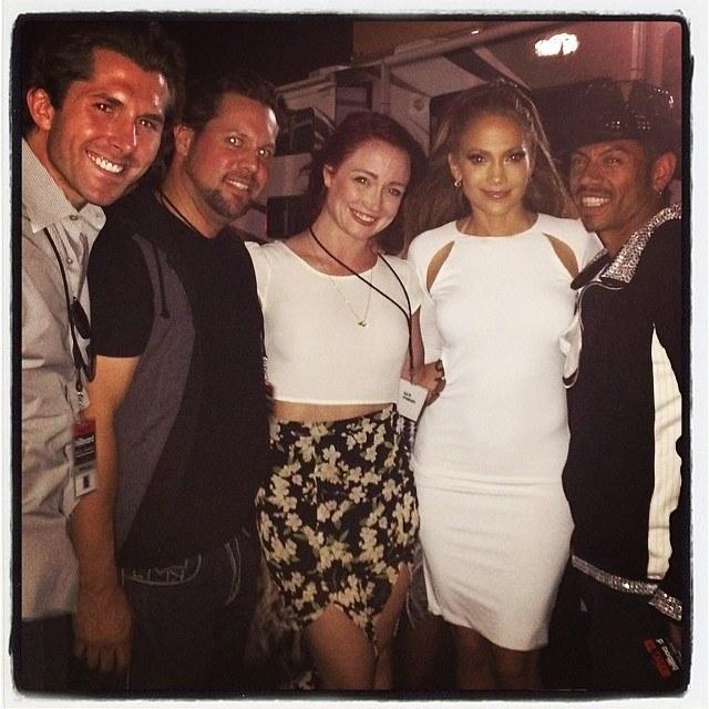 J.J. Villar backstage with Jennifer Lopez and the creative team at the Billboard Music Awards